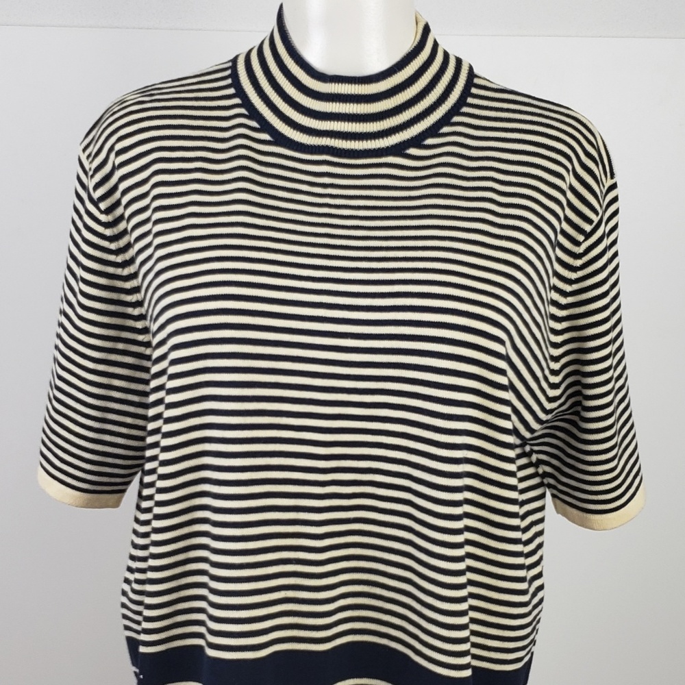 Worthington Sweater size 1X Blue Stripe